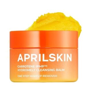 Aprilskin Carrotene IPMP Hydromelt Cleansing Makeup Remover Oil Balm | Vegan | Blackheads Remover | Non-comedogenic | Korean Makeup Cleanser | Korean Skin Care | Kbeauty | Travel Size 0.33 fl.oz